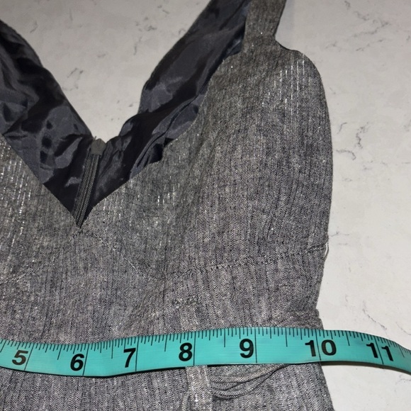 Miss Selfridge 80’s style Grey Linen belted mini dress Sz 10 - Picture 8 of 12